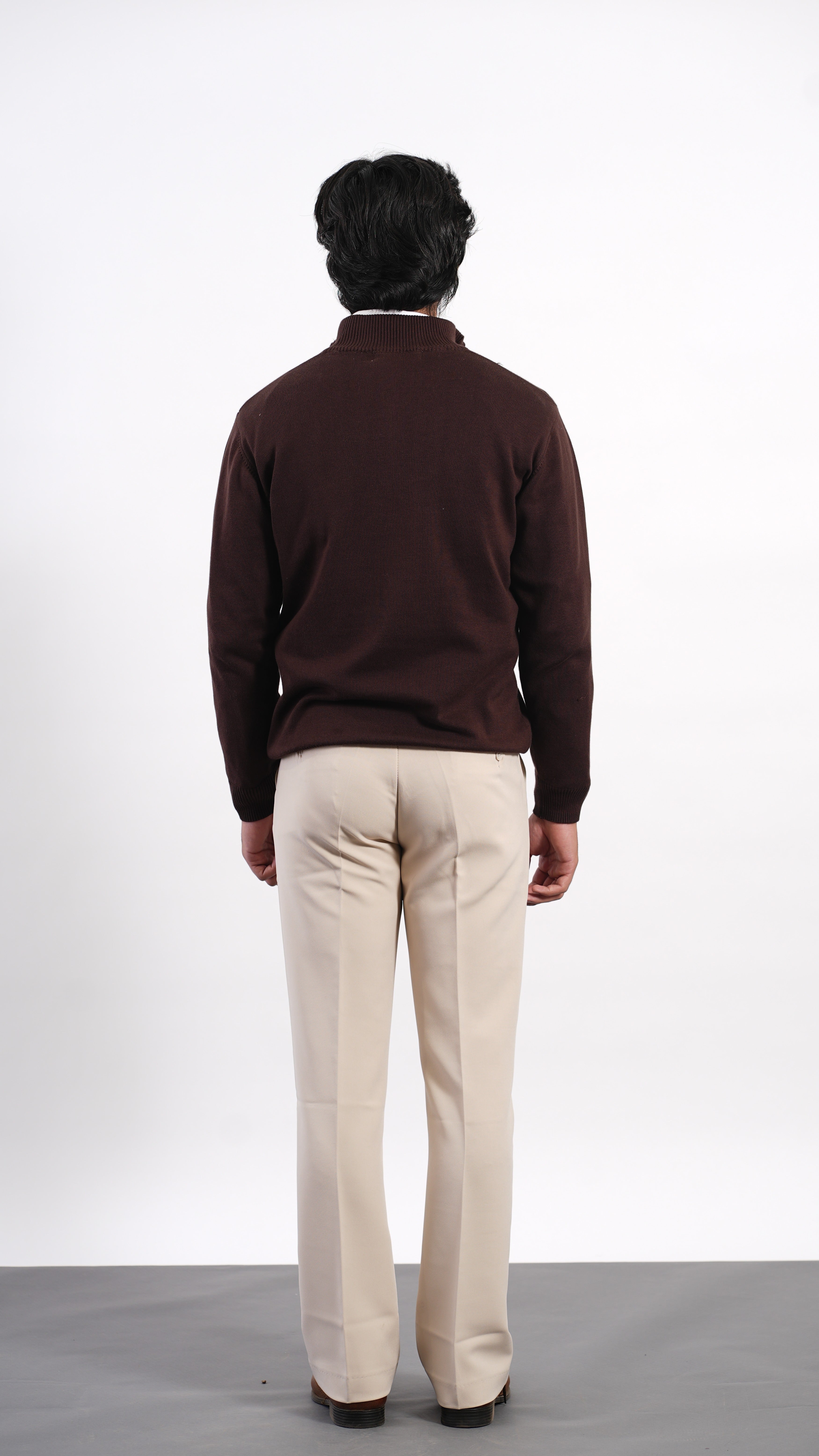 Beige Bootcut Pants – Premium Stretchable Mid-Rise Trousers