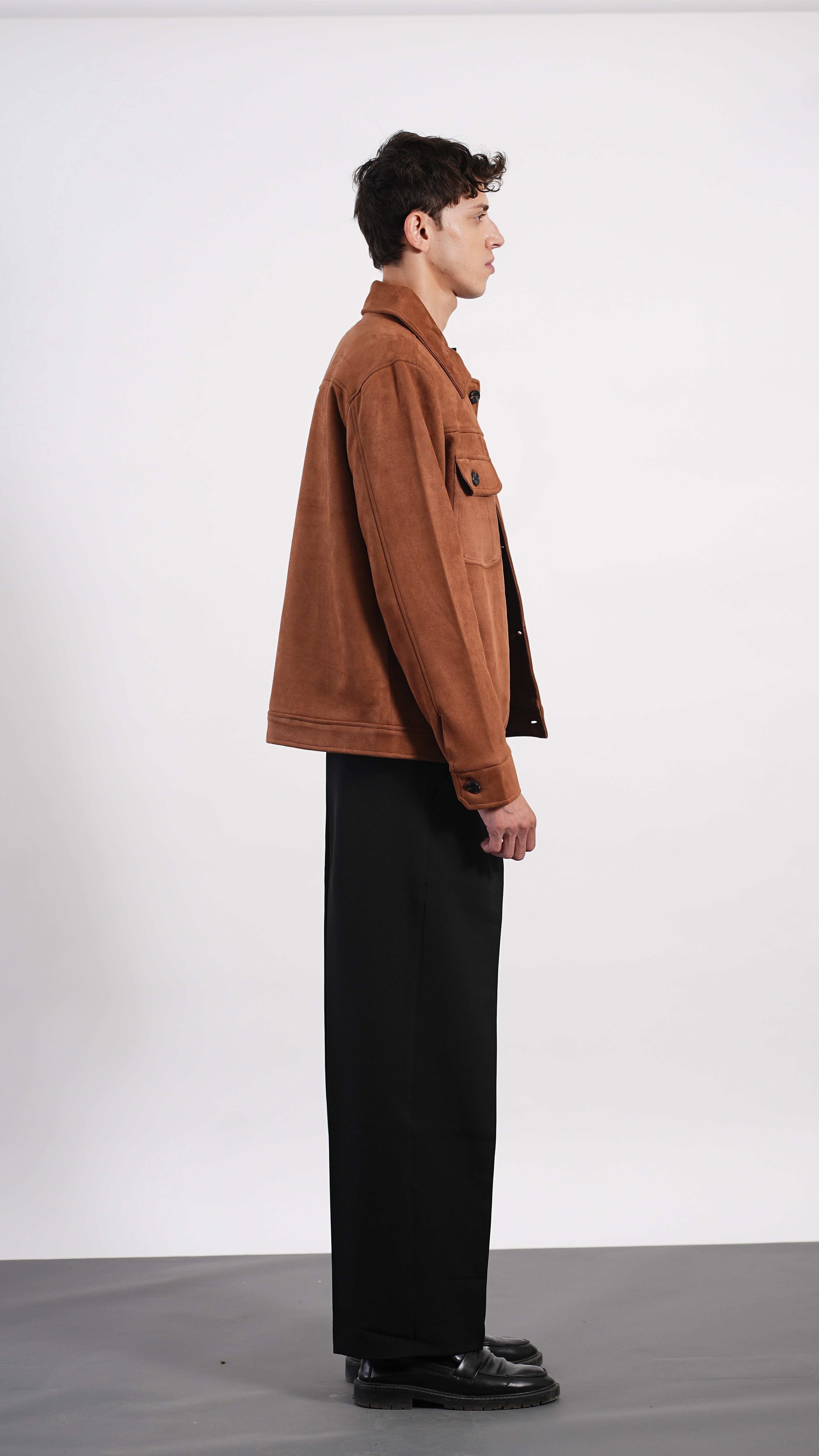 TAN FAUX SUED JACKET