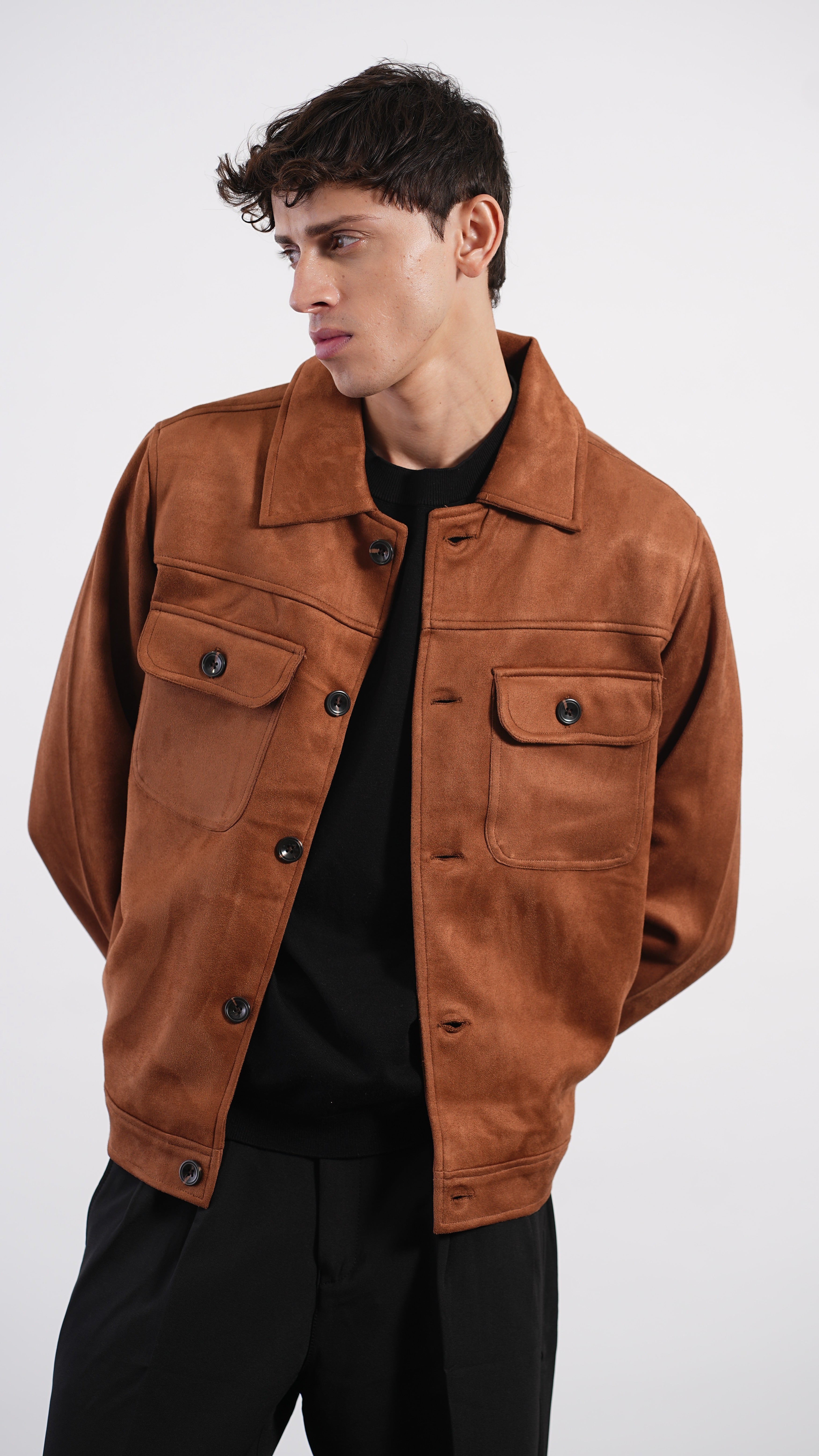 TAN FAUX SUED JACKET