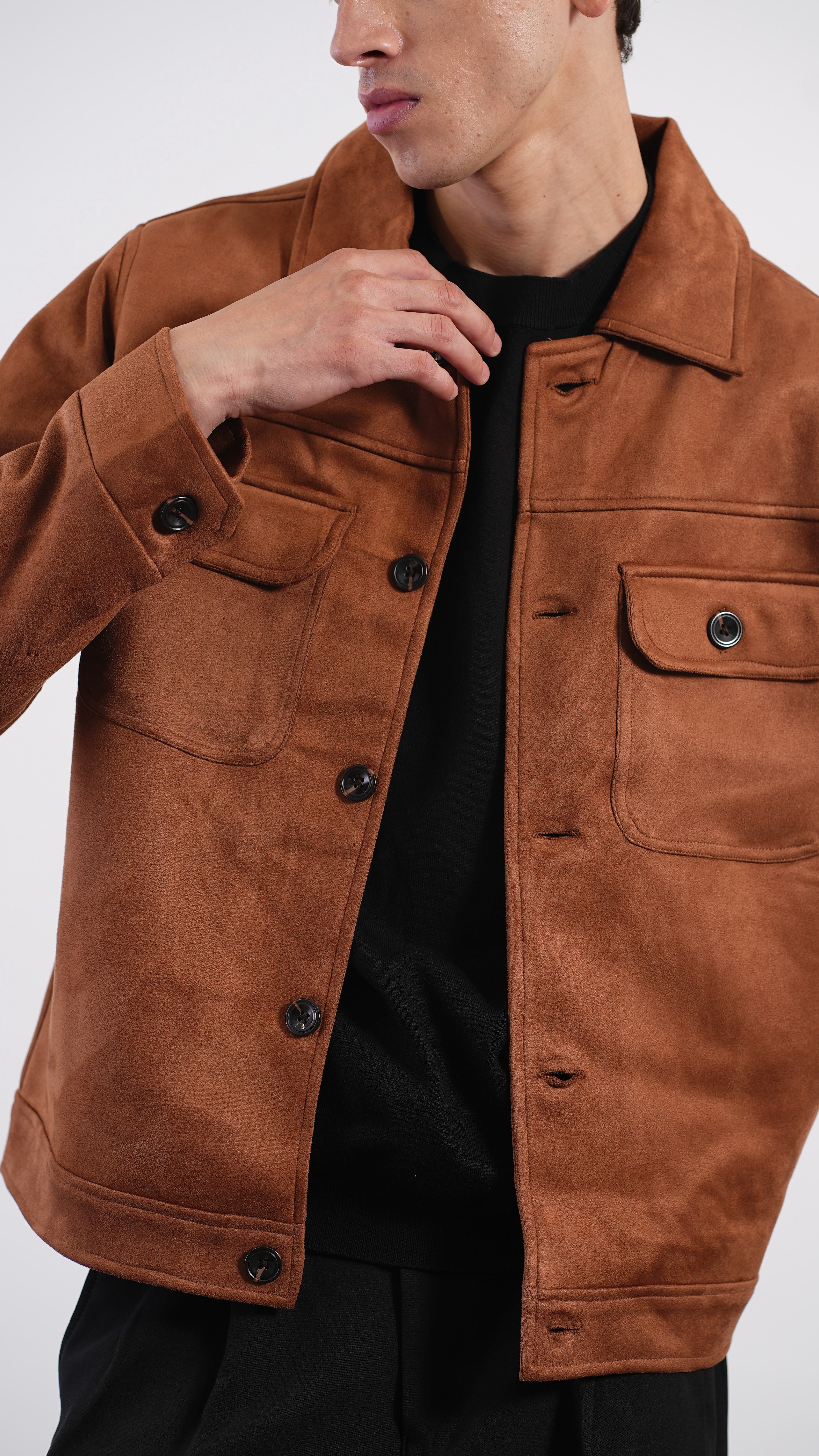 TAN FAUX SUED JACKET