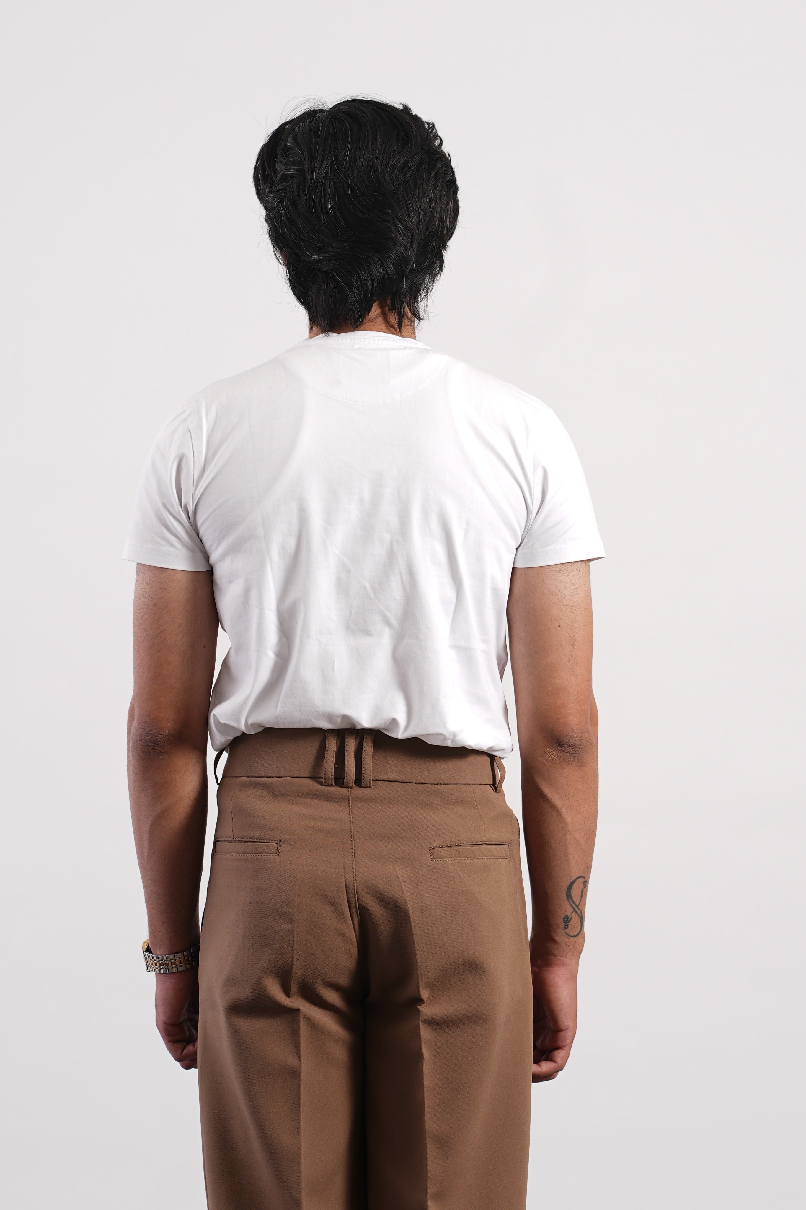 Tan Korean Pants – Premium Tapered Fit Stretch Trousers