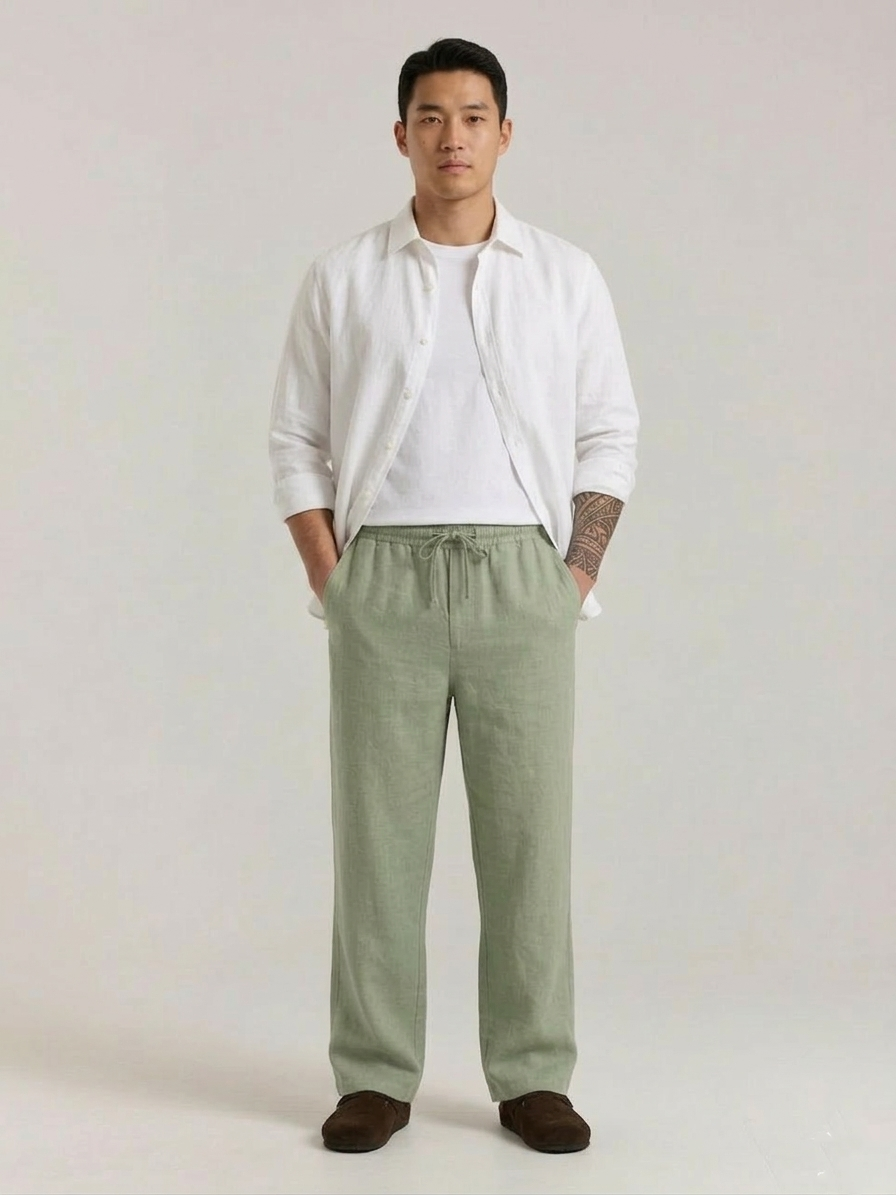 Matcha Cotton Linen Pants